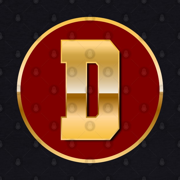 Gold letter D by T-Shirts Zone